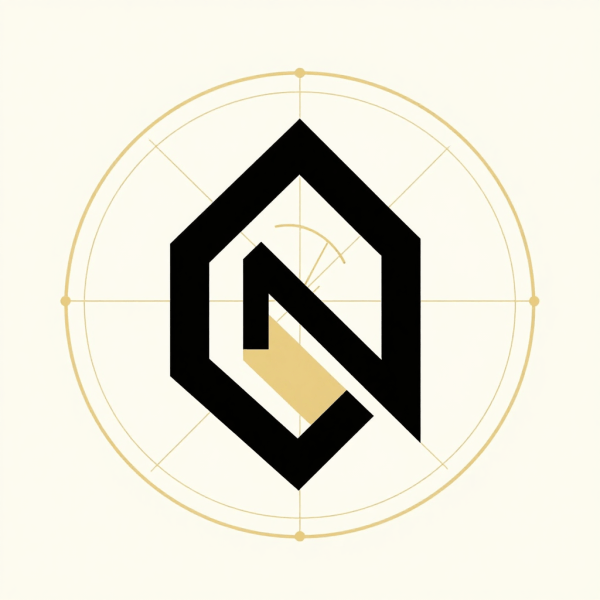 Abold geometric icon construction for logos