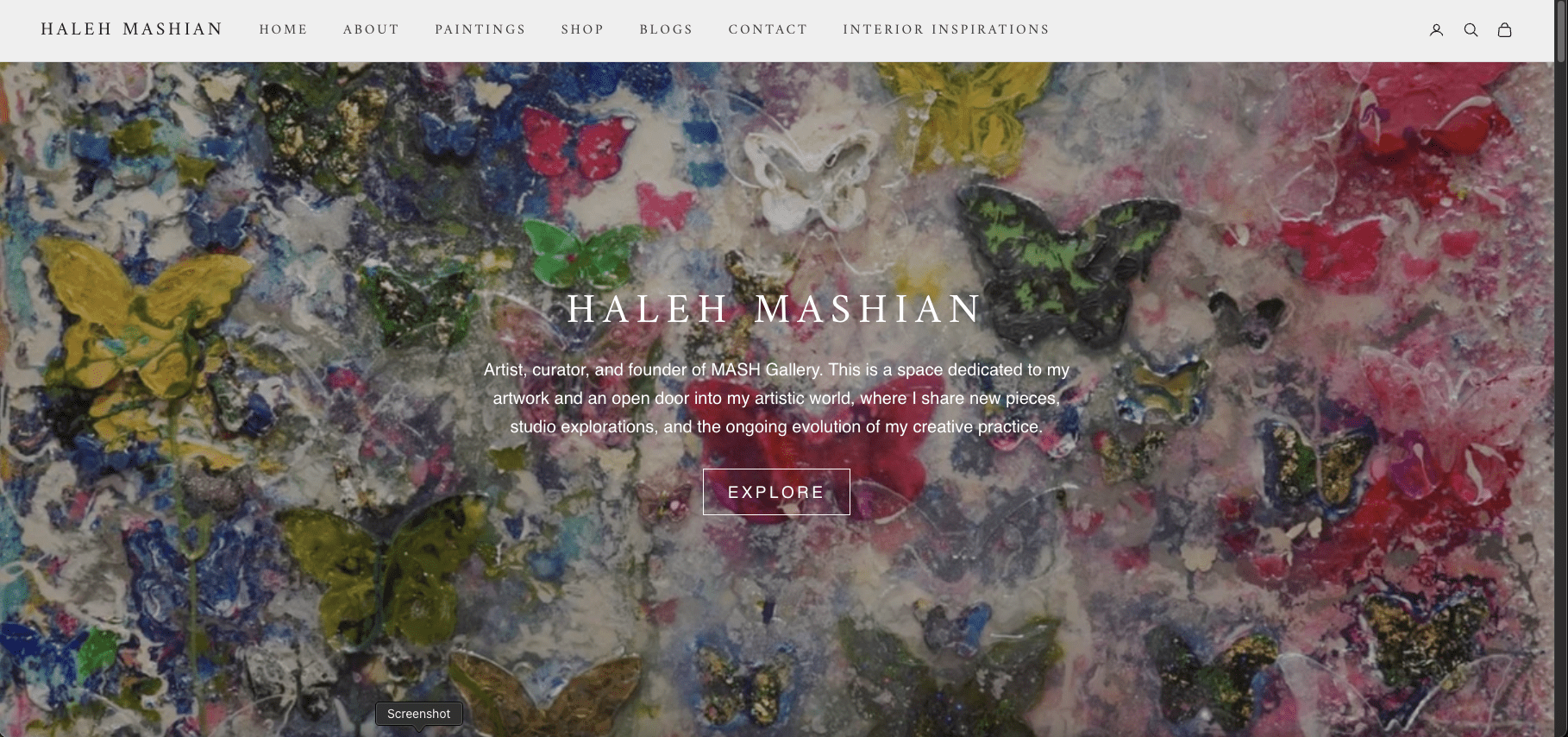 Fine art website design and development by Paris Nasseri