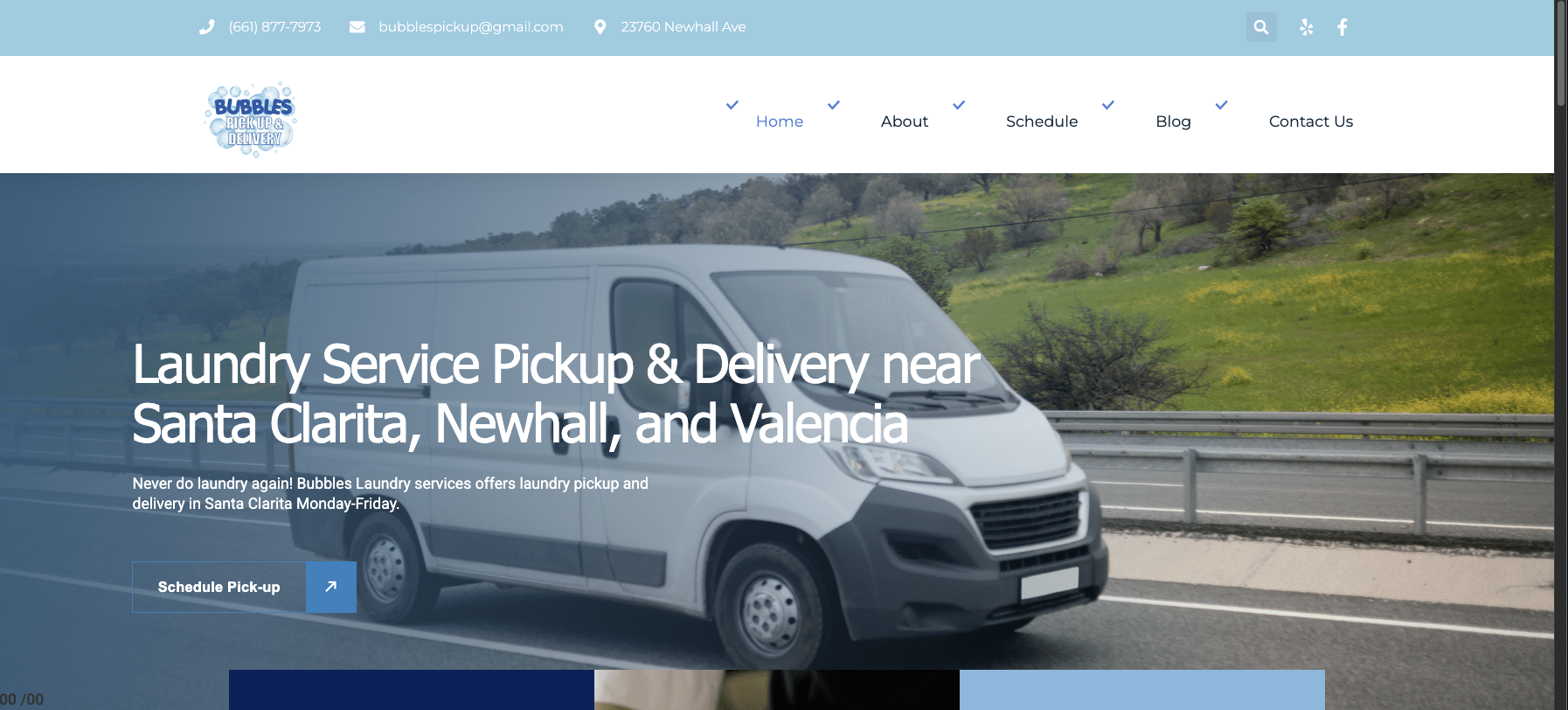 WordPress development and design for Laundry Delivery website in Santa Clarita, CA